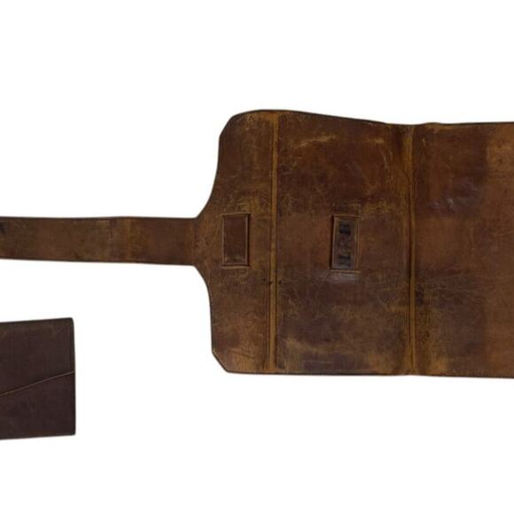 Antique 19th Century leather GENTLEMANS WALLET signed 1828 - Picture 11 of 12